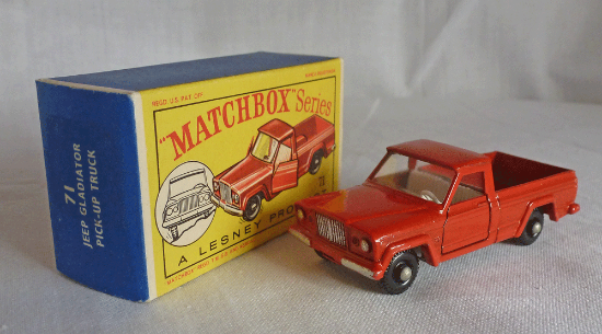 Picture of Matchbox Toys MB71b Jeep Gladiator White Interior D Box [B]