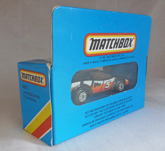 Rockertron Toys. Matchbox Blue Box MB11 Lamborghini Countach Black