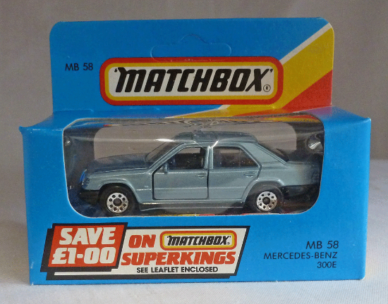 Picture of Matchbox Blue Box MB58 Mercedes 300E Steel Blue