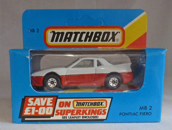 Picture of Matchbox Blue Box MB2 Pontiac Fiero Red/White [D]