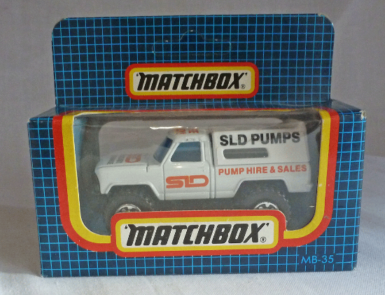 Picture of Matchbox Dark Blue Box MB35 Pick Up Camper "SLD Pumps"