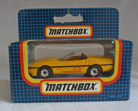 Picture of Matchbox Dark Blue Box MB28 1987 Corvette Yellow