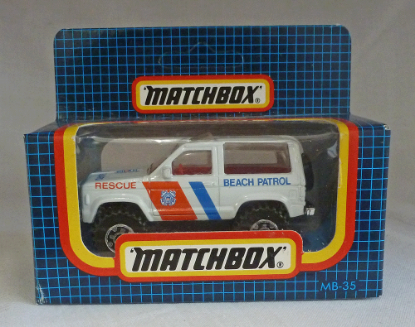 Picture of Matchbox Dark Blue Box MB35 Ford Bronco "Beach Patrol"
