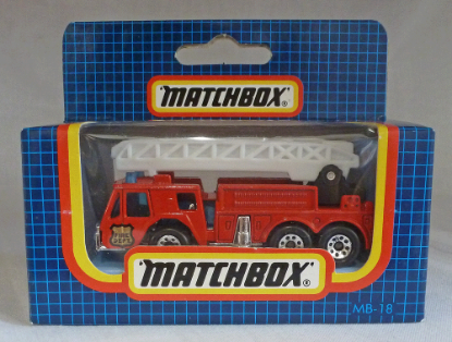 Picture of Matchbox Dark Blue Box MB18 Fire Engine Red