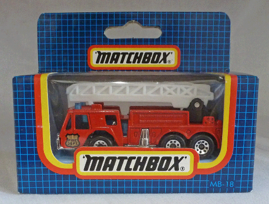 Picture of Matchbox Dark Blue Box MB18 Fire Engine Red