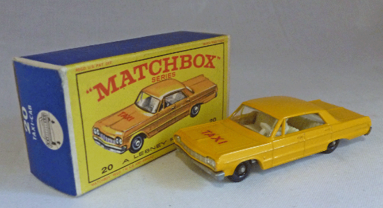 Picture of Matchbox Toys MB20c Chevrolet Impala Taxi Yellow E2 Box
