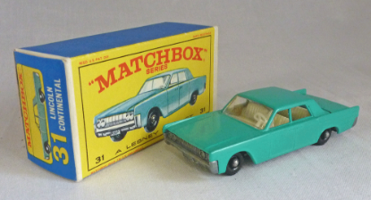 Picture of Matchbox Toys MB31c Lincoln Continental Turquoise E4 Box