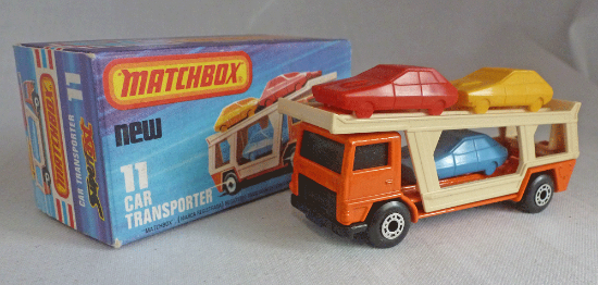 Picture of Matchbox Superfast MB11f Car Transporter Orange with GREEN Windows