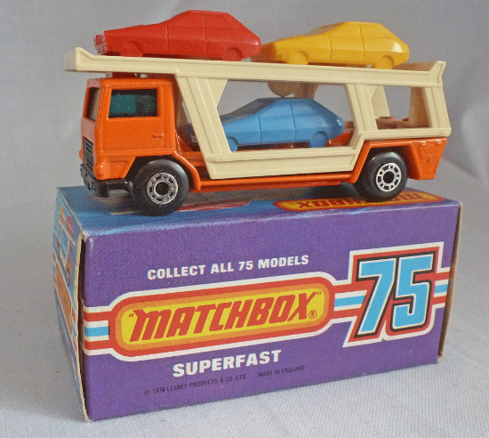 Rockertron Toys. Matchbox Superfast MB11f Car Transporter Orange with ...