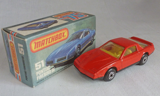 Picture of Matchbox Superfast MB51f Pontiac Firebird COLOUR TRIAL MODEL with BLACK BASE