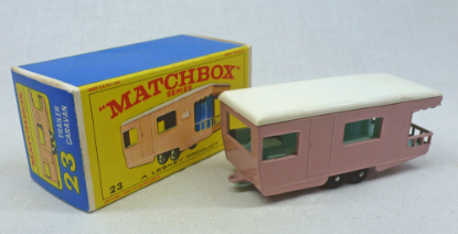 Picture of Matchbox Toys MB23d Trailer Caravan Pink E4 Box