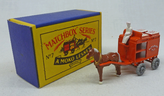 Rockertron Toys. Moko Lesney Matchbox MB7a Horse Drawn Milk Float B2 Box