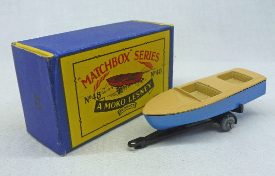 Picture of Moko Lesney Matchbox MB48a Sports Boat & Trailer with Metal Wheels B2 Box