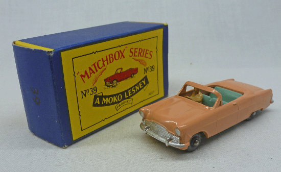 Picture of Moko Lesney Matchbox MB39a Ford Zodiac Convertible Turquoise Interior