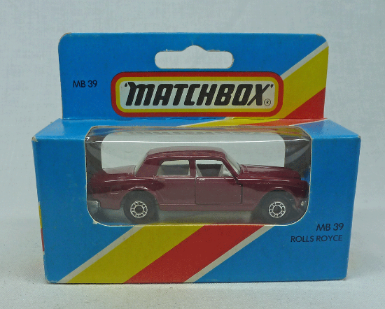 Picture of Lesney Matchbox Blue Box MB39e Rolls Royce Plum with Silver Base