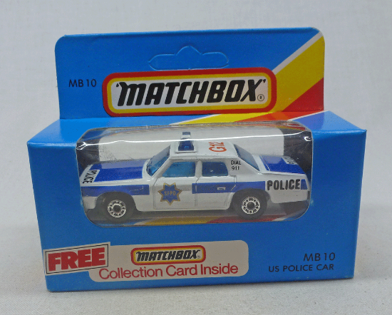 Picture of Matchbox Blue Box MB10 US Police Car with "SFPD" Door Tampos 
