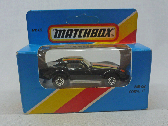 Picture of Lesney Matchbox Blue Box MB62f Corvette Black with Silver Base