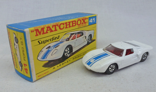 Picture of Matchbox Superfast MB41c Ford GT40 White Black Base F Box