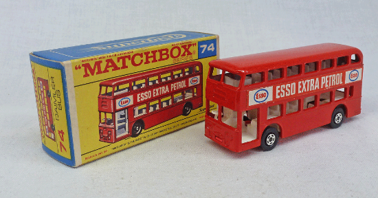 Picture of Matchbox Superfast MB74b Daimler Bus Red with PINK Base F BOX
