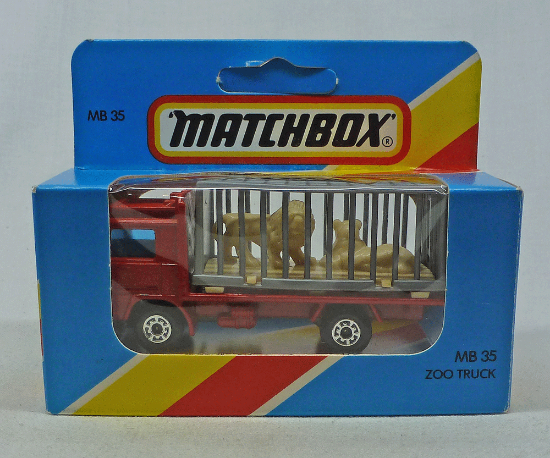 Picture of Lesney Matchbox Blue Box MB35e Volvo Zoo Truck Red