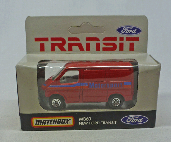Picture of Matchbox Blue Box MB60 Ford Transit Red with 8 Dot Wheels & Promo Box