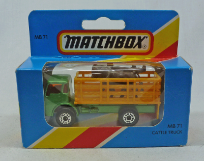 Picture of Lesney Matchbox Blue Box MB71e Dodge Cattle Truck Light Green/Yellow