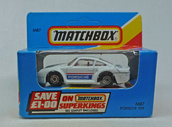 Picture of Matchbox Blue Box MB7 Porsche 959 White with Chrome 5 Arch Wheels [E]