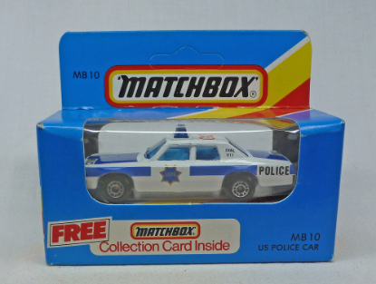 Picture of Matchbox Blue Box MB10 US Police Car with "SFPD" Door Tampos 