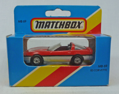 Picture of Matchbox Blue Box MB69 83 Corvette Red with 5 ARCH WHEELS