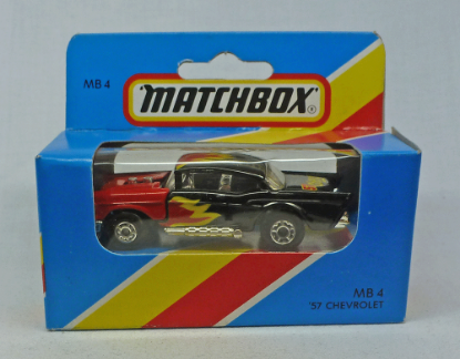 Picture of Matchbox Blue Box MB4 '57 Custom Chevy Red/Black with Flames