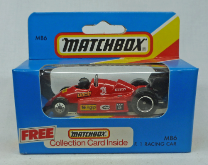 Picture of Matchbox Blue Box MB6 Formula 1 Racing Car Red with 8 Dot Wheels