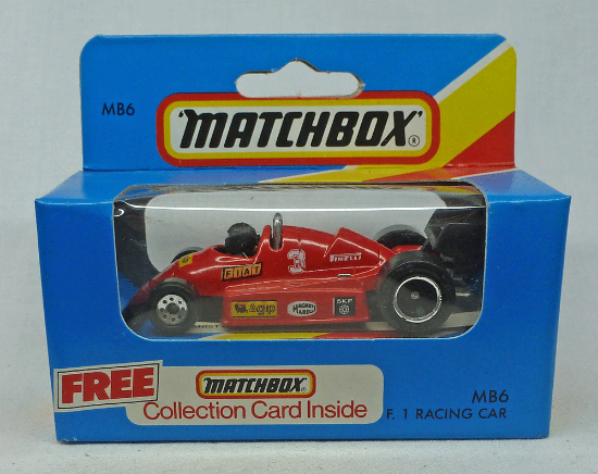 Picture of Matchbox Blue Box MB6 Formula 1 Racing Car Red with 8 Dot Wheels