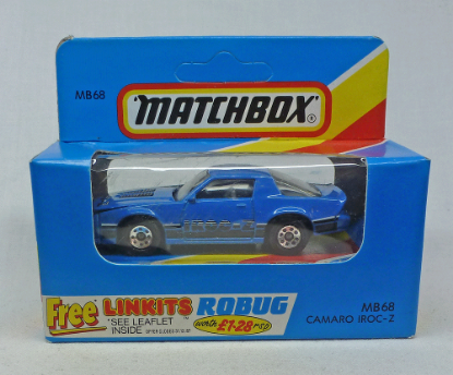 Picture of Matchbox Blue Box MB68 Camaro Iroc-Z Blue with 8 Dot Wheels [C]