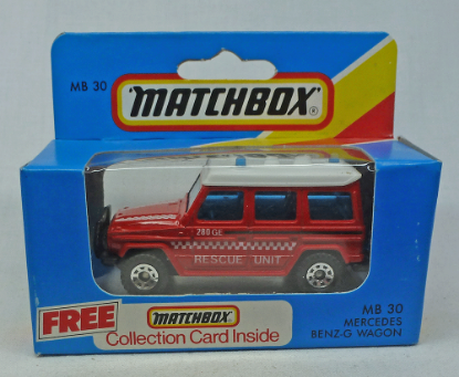 Picture of Matchbox Blue Box MB30 Mercedes Benz G-Wagon Red "Rescue Unit" [B]