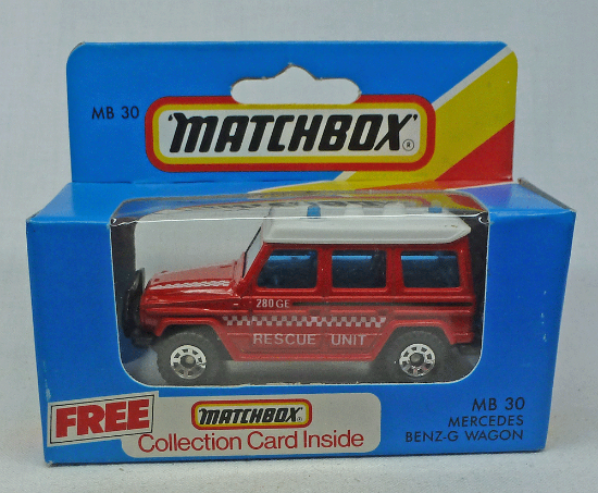 Picture of Matchbox Blue Box MB30 Mercedes Benz G-Wagon Red "Rescue Unit" [B]