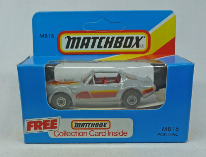 Picture of Matchbox Blue Box MB16 Pontiac Firebird Metallic Grey with Card [B]