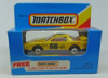 Picture of Matchbox Blue Box MB12 Pontiac Firebird Racer Yellow with Chrome 8 Dot Wheels