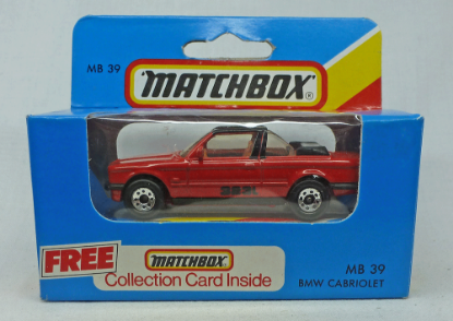 Picture of Matchbox Blue Box MB39 BMW 323i Cabriolet Red Chrome 8 Dot Wheels