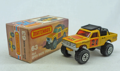 Picture of Matchbox Superfast MB63e 4x4 Open Back Truck Yellow with SILVER Base