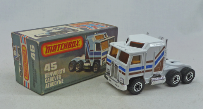 Picture of Matchbox Superfast MB45e Kenworth Cabover White with Blue/Brown Tampos