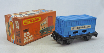 Picture of Matchbox Superfast MB25f Flat Car Container Blue USL