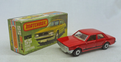Picture of Matchbox Superfast MB55g Ford Cortina Flat Red with TAN Interior