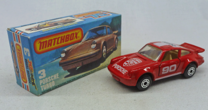 Picture of Matchbox Superfast MB3e Porsche Turbo Red with Tan Interior Grey Base