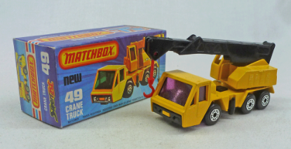 Picture of Matchbox Superfast MB49d Crane Truck Yellow with PURPLE Windows
