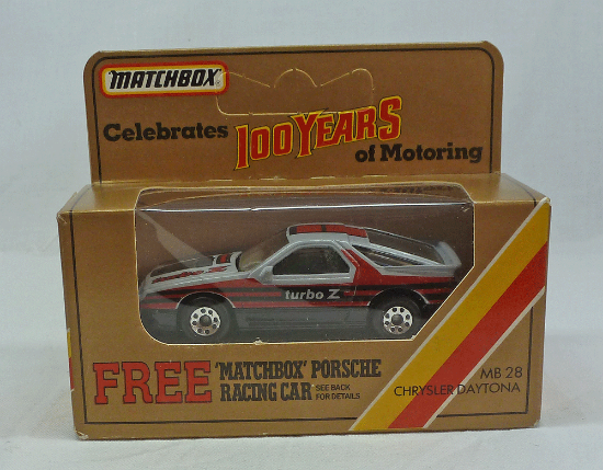 Picture of Matchbox GOLD Box MB28 Chrysler Daytona Grey with 8 Dot Wheels 