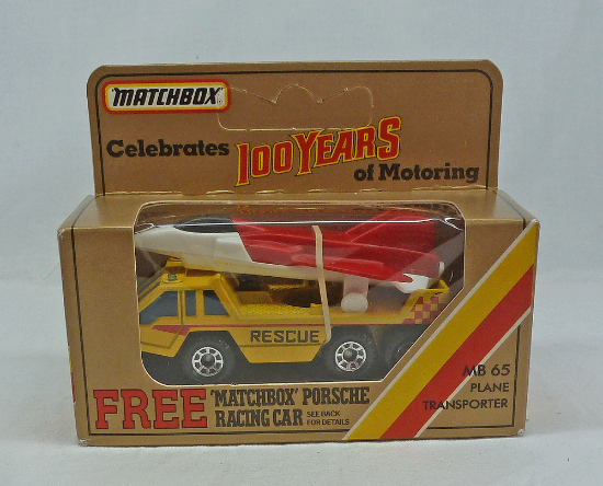 Picture of Matchbox GOLD Box MB65 Plane Transporter with White/Red Aircraft 