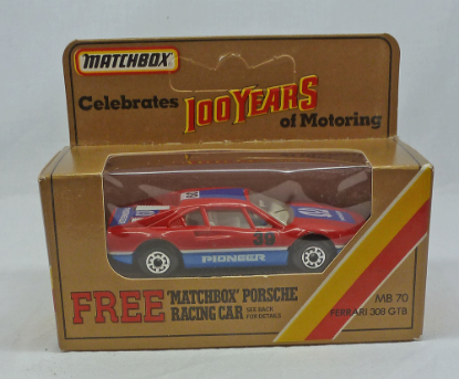 Picture of Matchbox GOLD Box MB70 Ferrari 308 GTB Red/Blue 