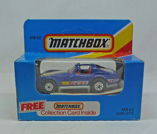 Picture of Matchbox Blue Box MB62 Corvette Blue with Chrome Wheels [B]