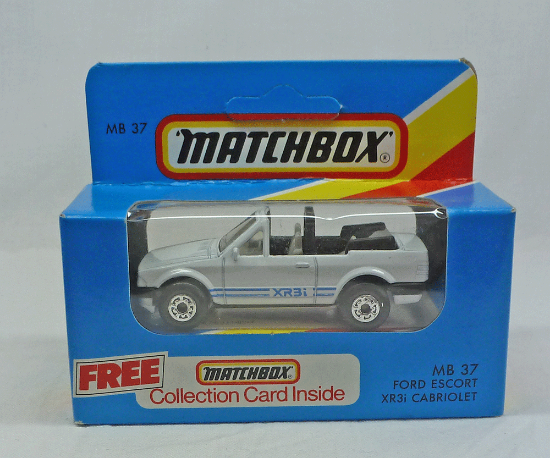 Picture of Matchbox Blue Box MB37 Ford Escort XR3i Cabriolet White with Chrome 5 Arch Wheels