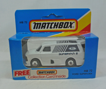 Picture of Matchbox Blue Box MB72 Ford Supervan with Dark Blue Tampos